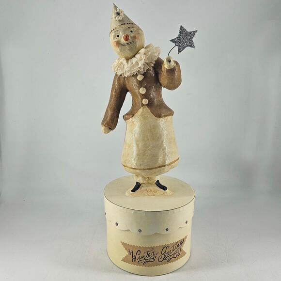 Nicole Sayre Winter Greetings Snowgirl Snoman Vintage 2003 Christmas Box Figure - Picture 1 of 6